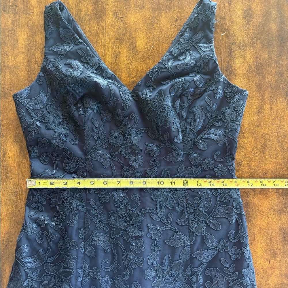 Vince camuto Black Sequin Lace Sleeveless Long Evening Gown - Picture 10 of 13